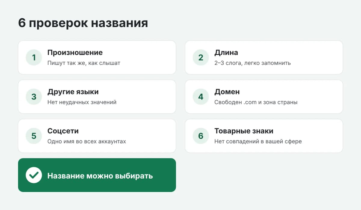 6 проверок названия компании
