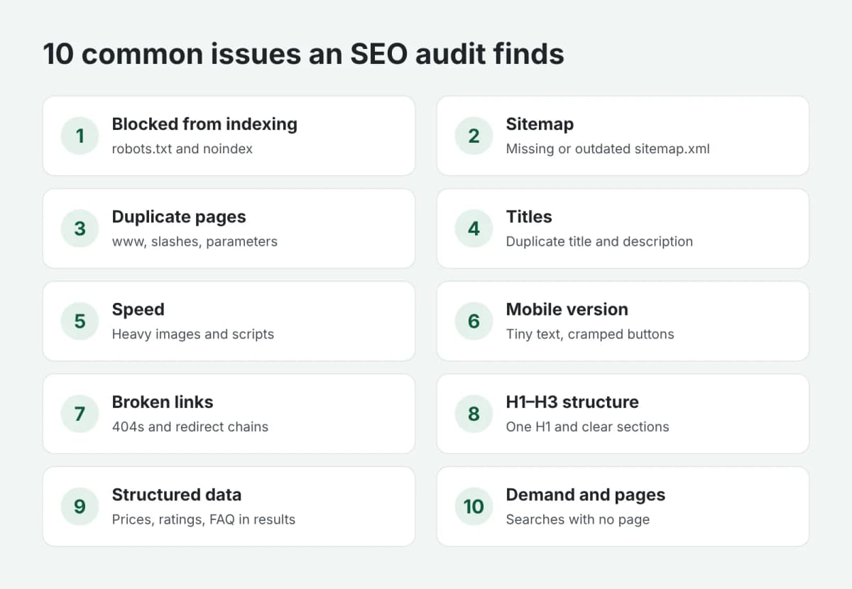 The 10 most common issues an SEO audit finds